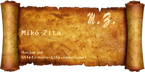 Mikó Zita névjegykártya